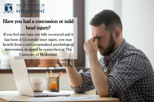 Concussion or mild TBI study at the University of Melbourne